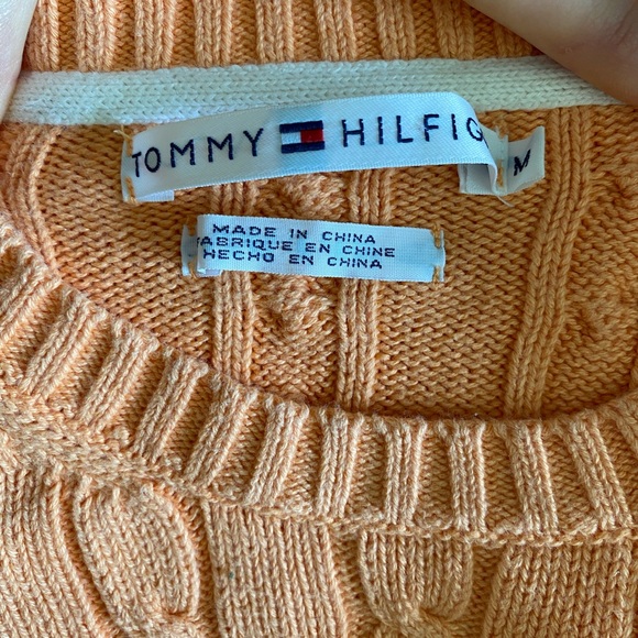 Vintage Tommy Hilfiger Orange Cable Knit Sweater - Picture 3 of 4
